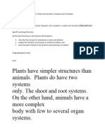 Compare and Contrast Process in Plants and Animals