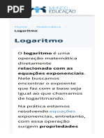 Logaritmo: O Logaritmo É Uma Operação Matemática Diretamente