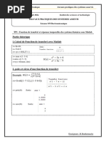 TP 1 Fonction de Transfert Et Reponses Temporelles Des Systemes Linéaires