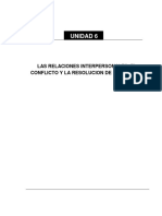 Unidad 6. Las Relaciones Interpersonales. El Conflicto y La Resolucion de Problemas