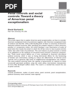 T4 - Garland, Penal Controls and Social Controls. Towards A Theory of American Penal Exceptionalim, 2020