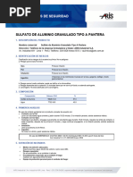 Hs - Sulfato de Aluminio Granulado Tipo A