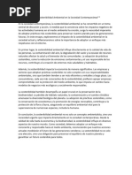 El Impacto de La Sostenibilidad Ambiental en La Sociedad Contemporánea