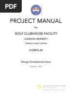 Project Manual For Golf Clubhouse Facility