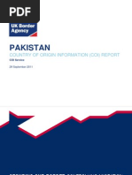 Pakistan: Country of Origin Information (Coi) Report