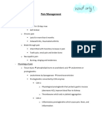 Pain Management Summary