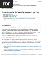 Acute Stress Disorder in Adults: Treatment Overview - UpToDate