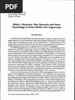 Hitler's Hysteria War Neurosis and Mass Psychology in Ernst Weift's Der Augenzeuge