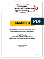 E-BSES412 Module 4 Guidelines in Constructing Objective Non-Objective Test Items