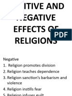 Positive and Negative Effect of Religions