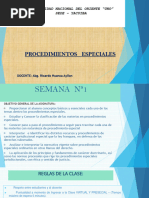 Procedimientos Especiales Semana 1