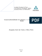 transcendentalidade do número π e do número de Euler