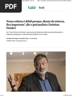 Nossa Cultura É Débil Porque, Diante Da Tristeza, Fica Impotente', Diz o Psicanalista Christian Dunker