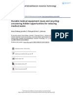 Durable Medical Equipment Reuse and Recycling: Uncovering Hidden Opportunities For Reducing Medical Waste