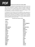 Organización de Las Naciones Unidas (ONU) : 193 Países Que Reconoce La ONU