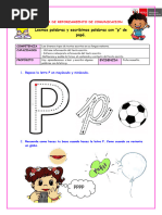 Reforzamiento Com Leemos y Escribimos Palabras Con P de Papà