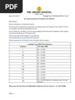 Fee Announcement Circular For AY 2024-25