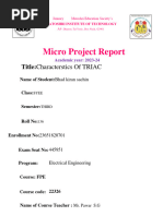 Micro Project Report: Title:Characterstics of TRIAC