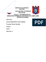 Práctica 1. DETERMINACIÓN DE AMINOÁCIDOS TERMINALES CON GRUPO ALFA AMINO LIBRE. METODO DE SANGER.