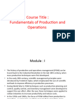 Fundamentals of Production and Operations PPT Unit 1 To 5