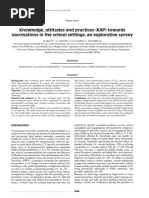 Knowledge, Attitudes and Practices (KAP) Towards Vaccinations in The School Settings: An Explorative Survey