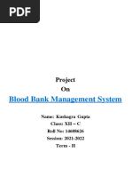 Blood Bank Management System: Project On