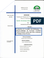 Memoire: Evaluation de La Qualité Microbiologique Et Physico-Chimique de L'escargot (Cymbium D'abidjan (Côte D'ivoire)