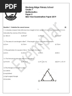 Grade 7 Math Paper 2 Mid Year Examination 2019