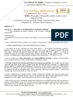 Esboço Da Lição 6 - Orando, Contribuindo e Fazendo Missões - Pr. Caramuru Afonso Francisco