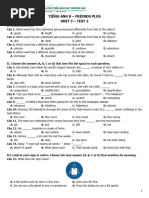 Tieng Anh 8 Friends Plus - Unit 3 - Test 2