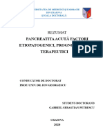 Pancreatita Acuta Factori Etiopatogenici Prognostici Si Terapeutici