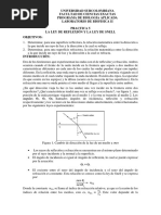 LA LEY DE REFLEXIÓN Y LA LEY DE SNELL Practica 5