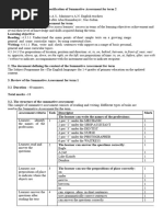 Lesson 6 Specification of Summative Assessment For Term 2