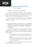 TEMA 1. VariaciÃ N y Variedades de Uso de La Lengua