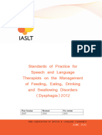 Standards of Practice For Speech and Language Therapists On The Management of Feeding Eating Drinking and Swallowing Disorders Dysphagia2012