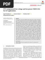 PVT-compensated Low-Voltage and Low-Power CMOS LNA For IoT Applications