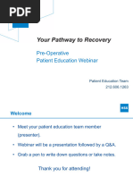 HSS Pre-Op Patient Education Webinar - Hip or Knee - 11 - 2023 Patient