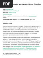 Overview of Neonatal Respiratory Distress: Disorders of Transition