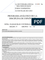 Formato de Plan Analitico Español