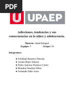 Adicciones, Tendencias y Sus Consecuencias en La Niñez y Adolescencia.