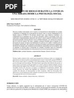 Percepción de Riesgo Durante La Covid-19: Una Mirada Desde La Psicología Social