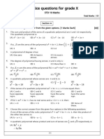 Class X MCQ and Ar 2023-24 - Polynomials