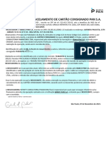 Termo 0712 de Acordo de Cancelamento de Cobrança de Cartão Consignado PAN S.A