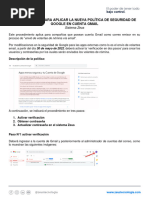 Manual Procedimiento para Aplicar La Nueva Política de Seguridad de Google en Cuenta Gmail Zeus