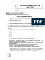 Roteiro de Trabalho - Uop: Cetaf-Est: Gabarito