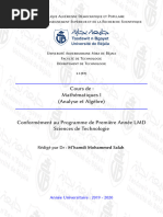 Cours - M'hamdi Mohammed Salah - Mathématiques I-Analyse Et Algèbre