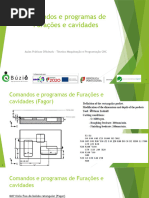 Comandos e Programas de Furações e Cavidades