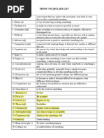 TRS501 Vocabulary List