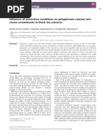 Original Article Influence of Extraction Conditions On Polyphenols Content and Cream Constituents in Black Tea Extracts