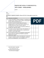 Lista de Chequeo de Fatiga y Somnolencia A Conductores y Operadores